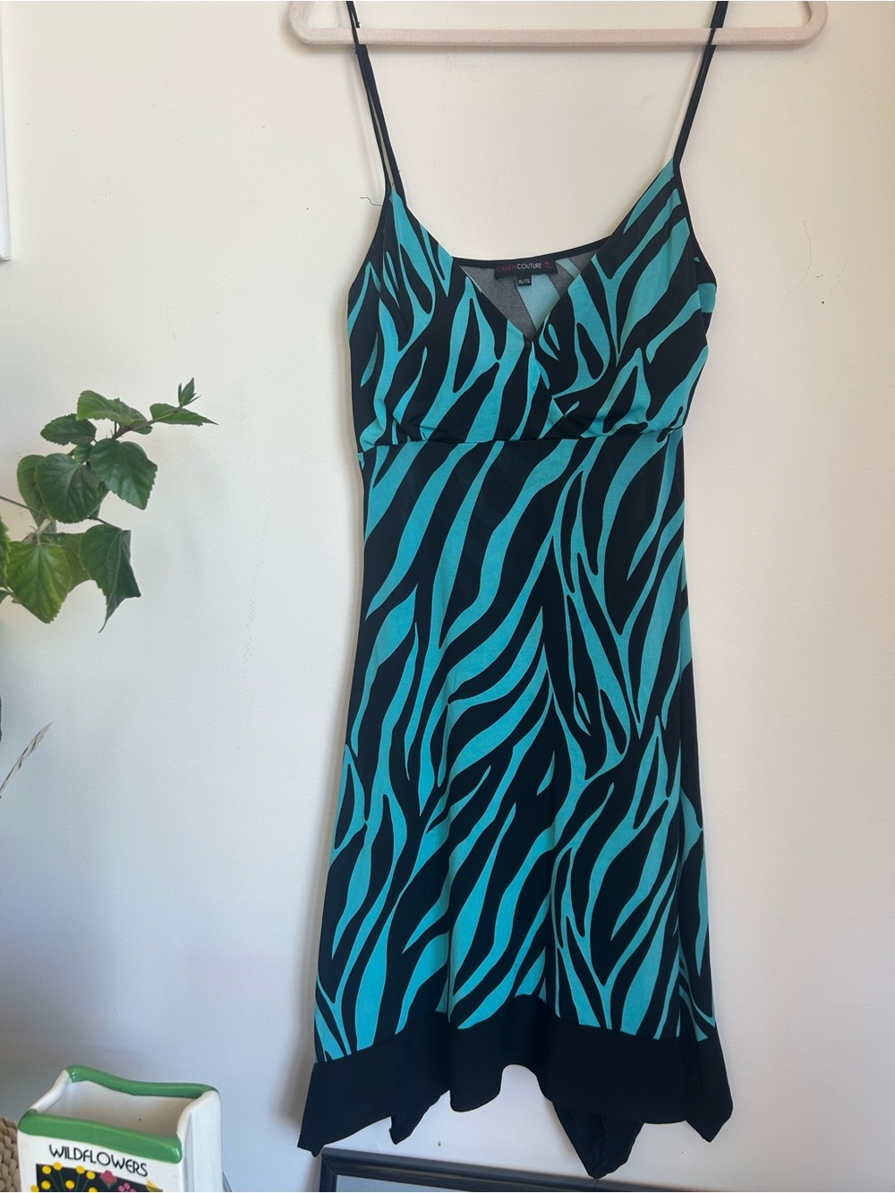 Vintage Y2K  Zebra Print Slip Dress